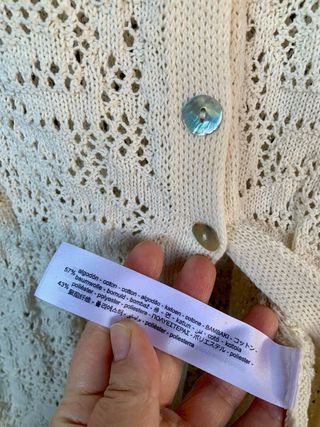 Cardigan Cotone Traforato Bottoni Madreperla