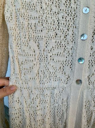 Cardigan Cotone Traforato Bottoni Madreperla