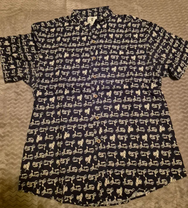Camisa estampada de vespas azul