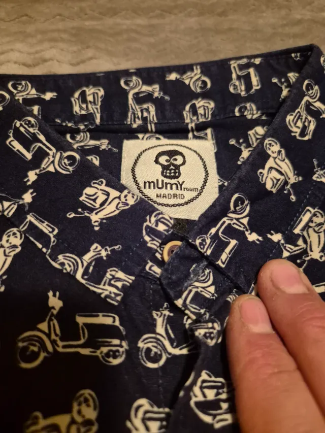 Camisa estampada de vespas azul