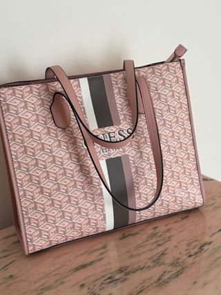 Borsa shopping Guess monogram rosa