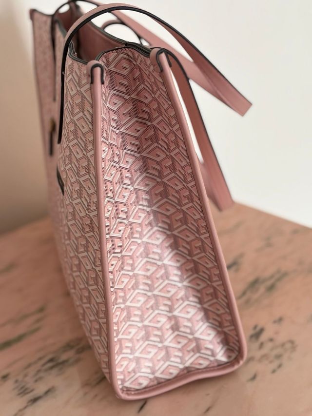 Borsa shopping Guess monogram rosa