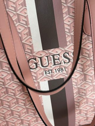 Borsa shopping Guess monogram rosa