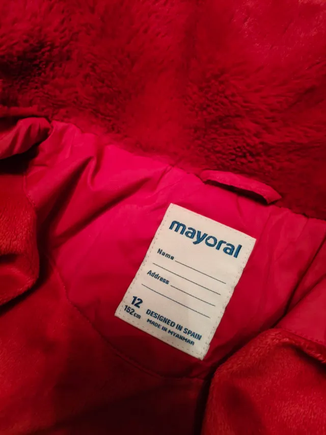 Abrigo Mayoral Rojo Talla 12 Años