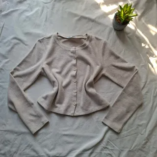 Cardigan corto Zara color sabbia vintage coquette