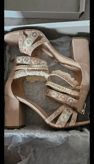 Sandalias Catwalk Talla 42 Beige Multicolor