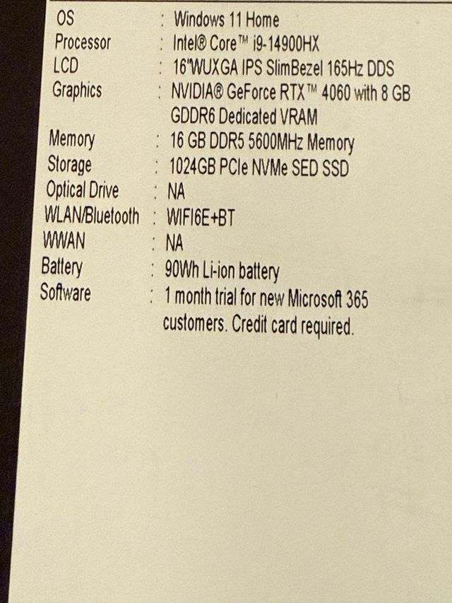 Acer Predator Helios Neo 16 i9 RTX 4060