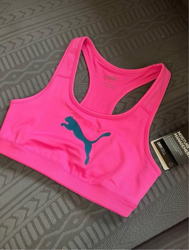 Top deportivo Puma rosa y azul
