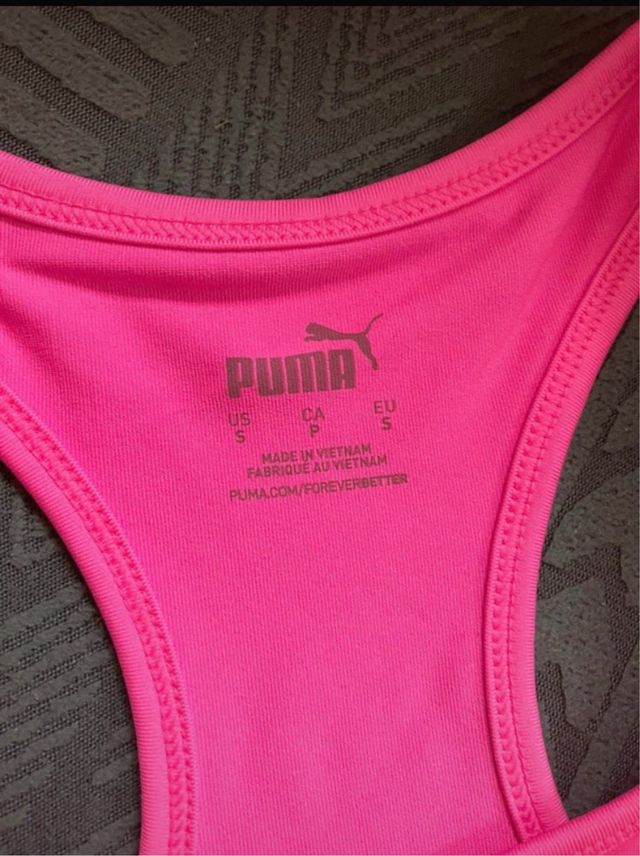 Top deportivo Puma rosa y azul
