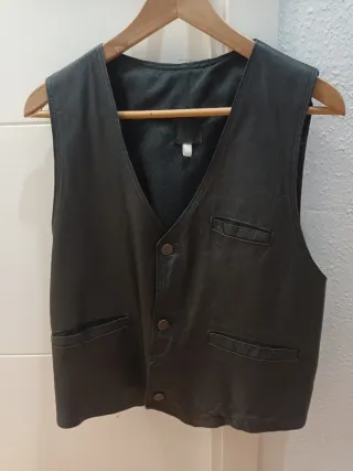 Chaleco de cuero genuino (no imitación a cuero) ne