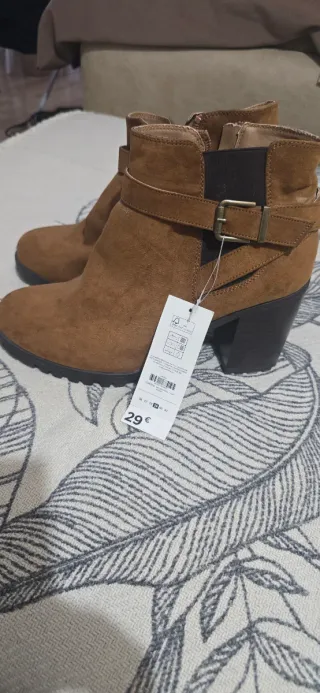 Botines tacón marrón talla 39