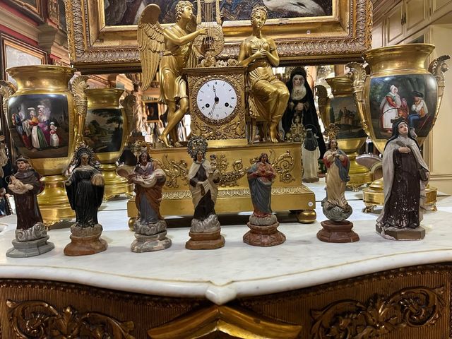 Collezione di 7 antiche figure religiose in terracotta