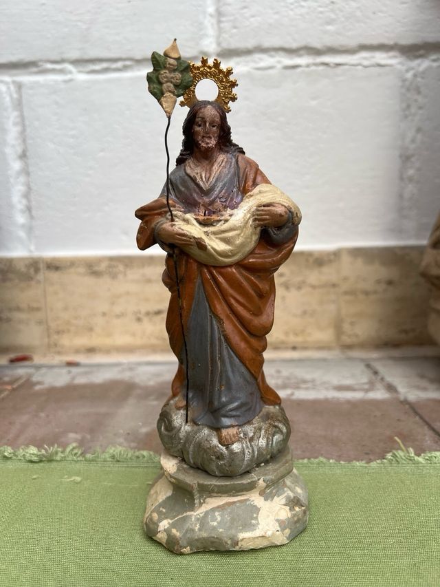 Collezione di 7 antiche figure religiose in terracotta