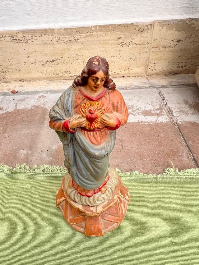 Collezione di 7 antiche figure religiose in terracotta