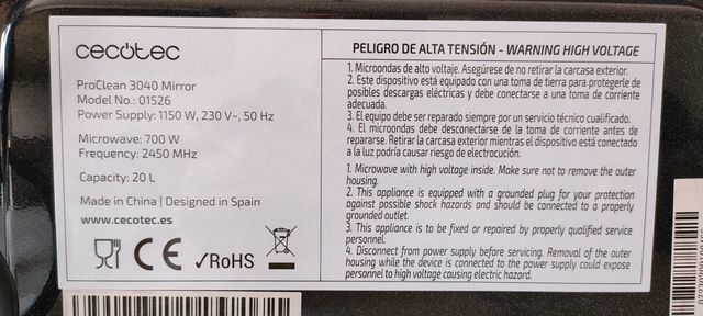 Microondas Cecotec