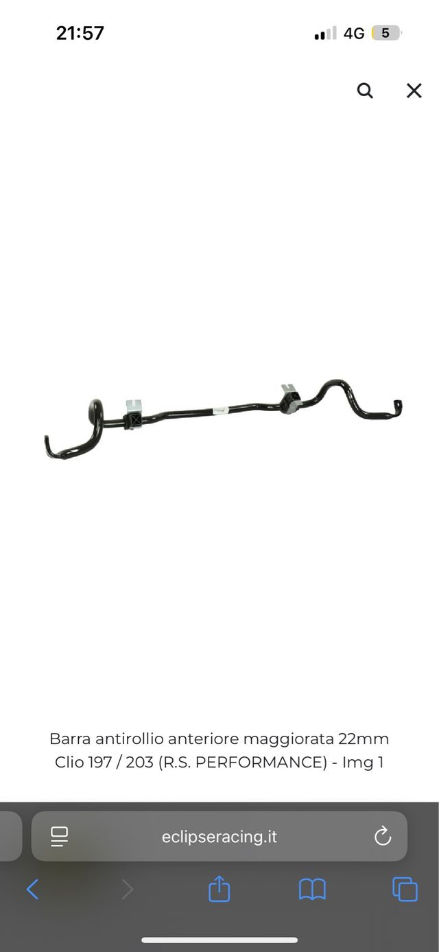 Barra stabilizzatrice anteriore Clio 22mm