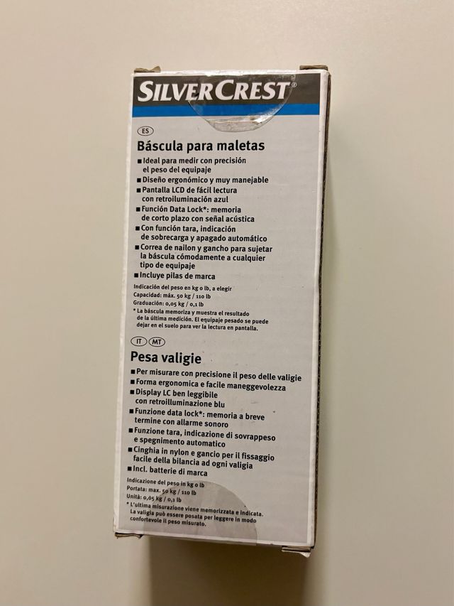 Báscula Digital SilverCrest Maletas