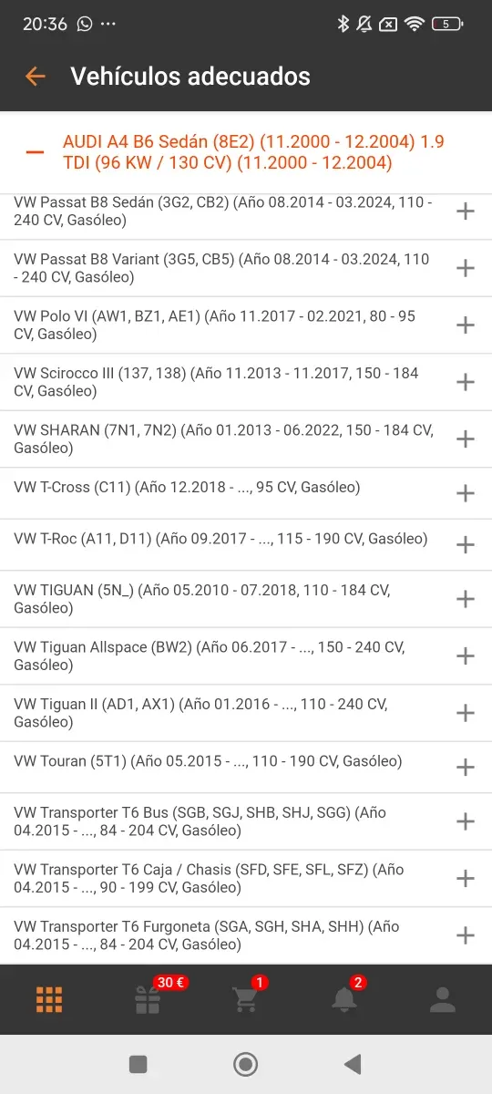 Bomba de agua VW Golf 7 A255 AUDI MAN SEAT SKODA