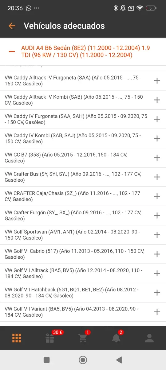 Bomba de agua VW Golf 7 A255 AUDI MAN SEAT SKODA