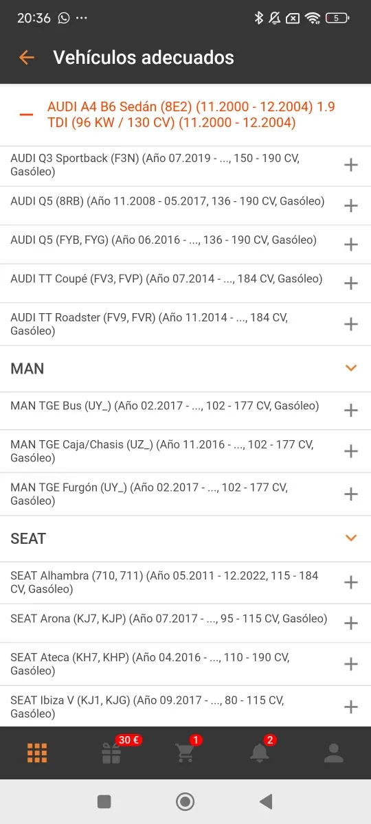 Bomba de agua VW Golf 7 A255 AUDI MAN SEAT SKODA