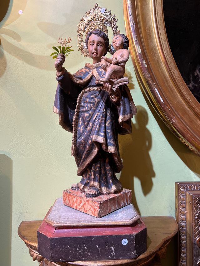 Statua di San Antonio in legno policromo del XVIII secolo