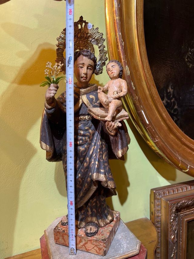 Statua di San Antonio in legno policromo del XVIII secolo