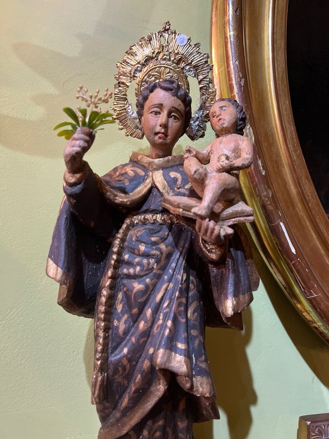 Statua di San Antonio in legno policromo del XVIII secolo