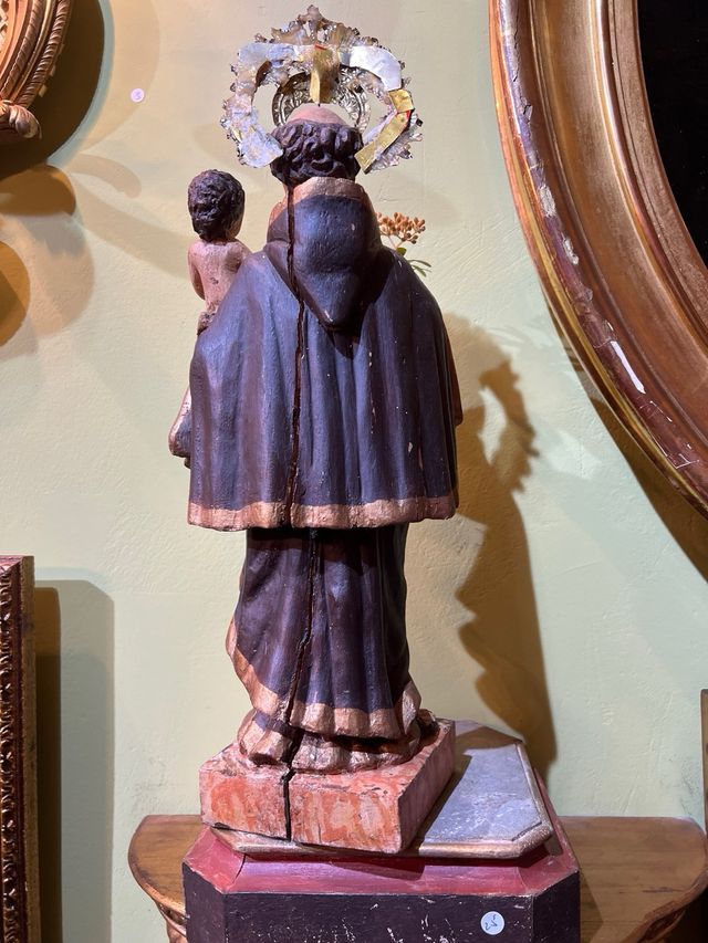 Statua di San Antonio in legno policromo del XVIII secolo