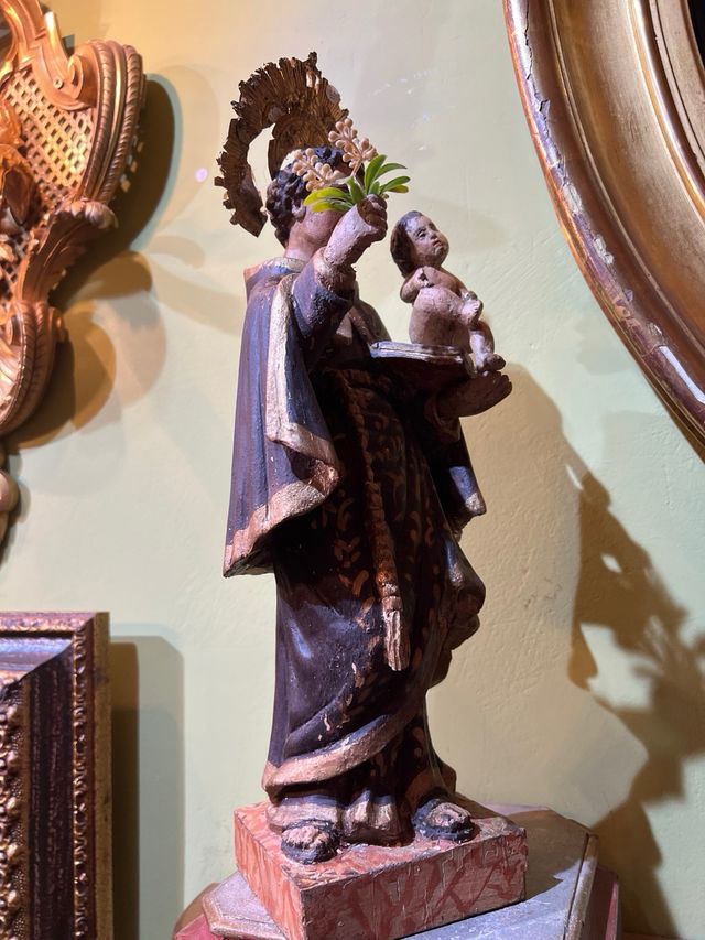 Statua di San Antonio in legno policromo del XVIII secolo