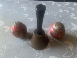2 tarritos y campanilla bronce