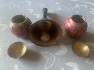 2 tarritos y campanilla bronce