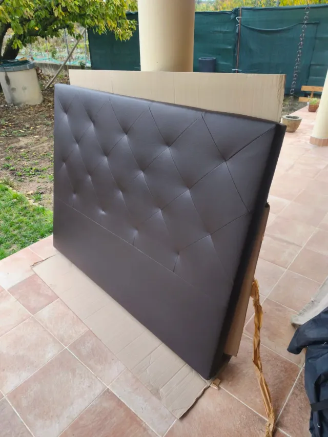 Cabecero Cama Piel Marrón 150x116cm