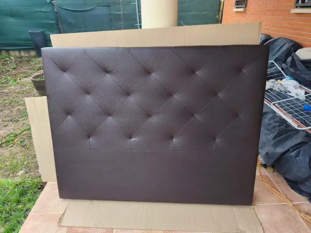 Cabecero Cama Piel Marrón 150x116cm