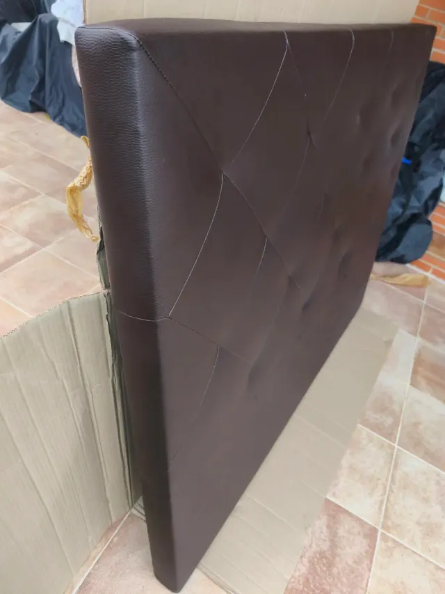 Cabecero Cama Piel Marrón 150x116cm