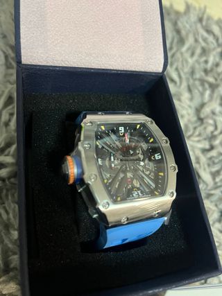 Reloj de Pulsera Cuarzo Azul y Plata