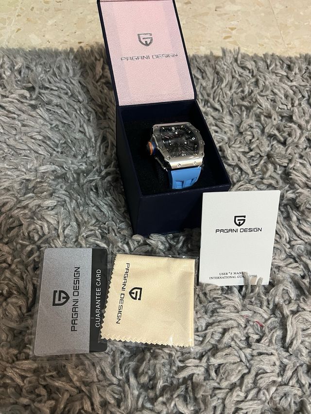 Reloj de Pulsera Cuarzo Azul y Plata