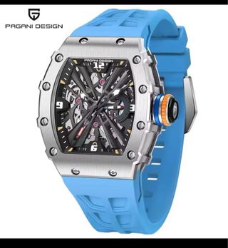 Reloj de Pulsera Cuarzo Azul y Plata