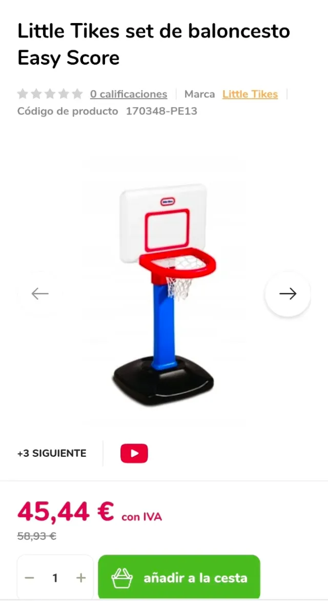 Canasta Baloncesto Little Tikes Easy Score