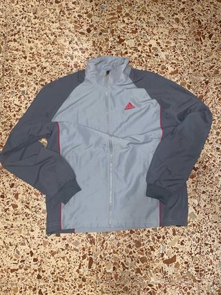 Chaqueta Vintage Adidas Gris y Roja