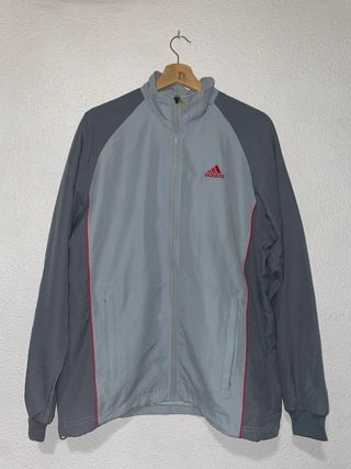 Chaqueta Vintage Adidas Gris y Roja