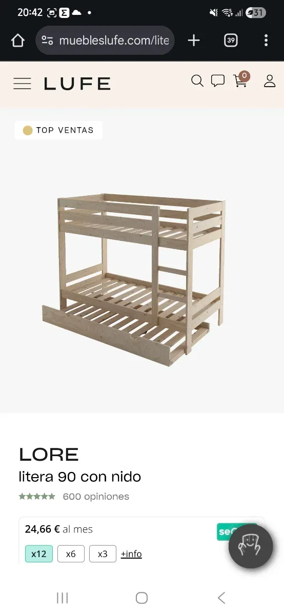 Litera Lufe 90 con nidox190