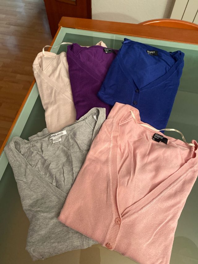 Lote 5 chaquetas punto Blanco y SuiteBlanco Talla