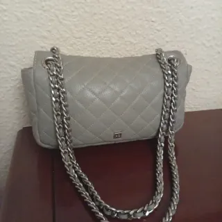 Bolso Purificación García Piel Beige/Gris