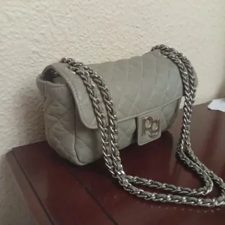 Bolso Purificación García Piel Beige/Gris