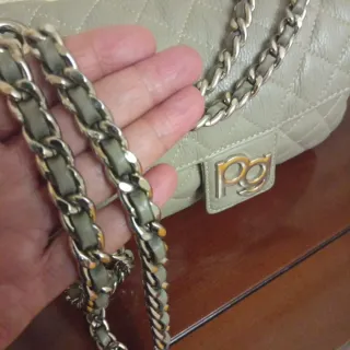 Bolso Purificación García Piel Beige/Gris