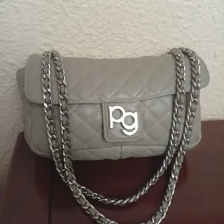 Bolso Purificación García Piel Beige/Gris