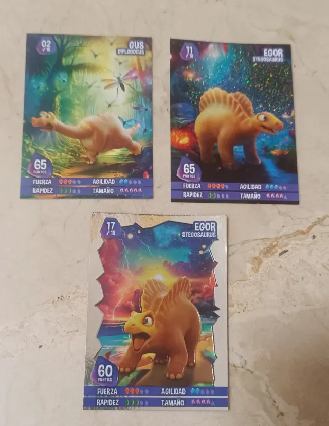 Cartas Dinosaurus 4ª Edición 2, 11, 17 Gus Egor