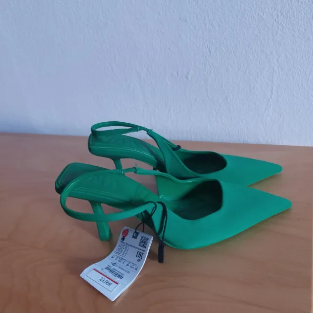 Zapatos Zara Talla 37 Slingback Verdes