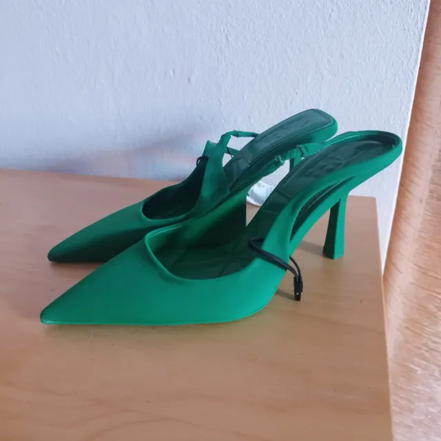 Zapatos Zara Talla 37 Slingback Verdes