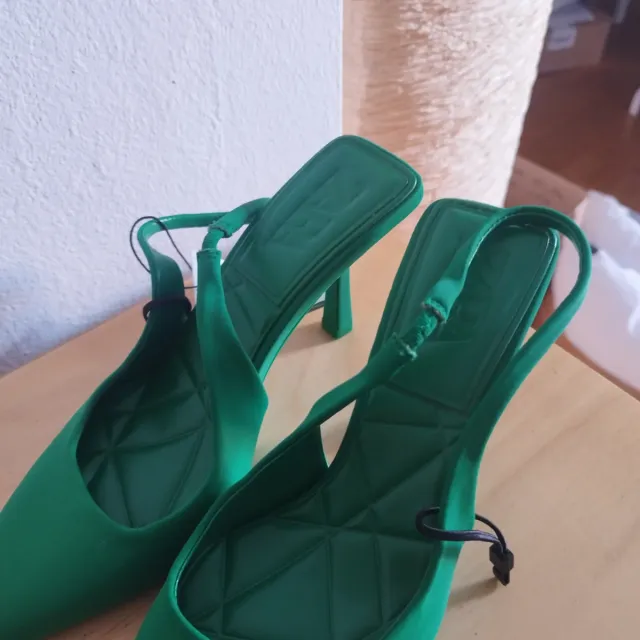 Zapatos Zara Talla 37 Slingback Verdes